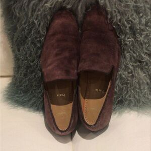 Christian Louboutin Men's Purple Suede Loafers, 42